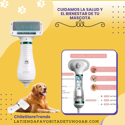 Cepillo secador 2 en 1 para mascotas