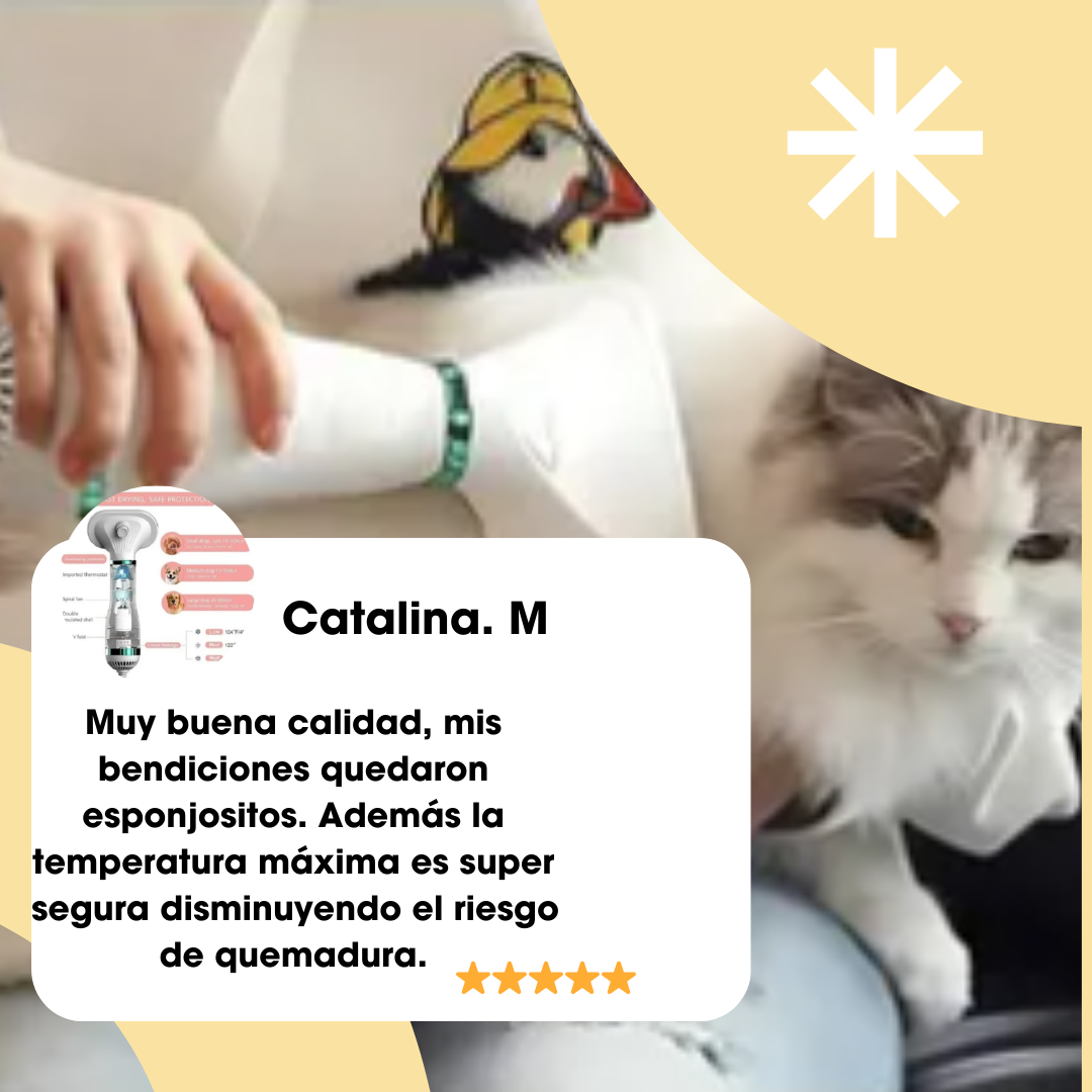 Cepillo secador 2 en 1 para mascotas